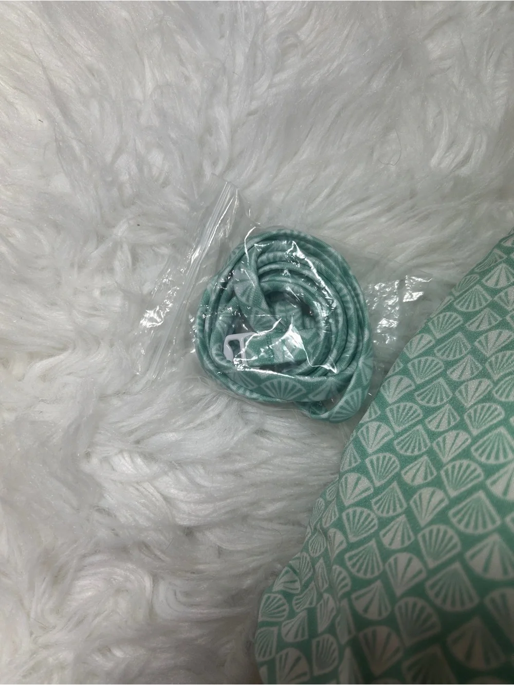 Victoria’s Secret 38D XL Padded Underwired Bikini Seashell Print Teal & White
